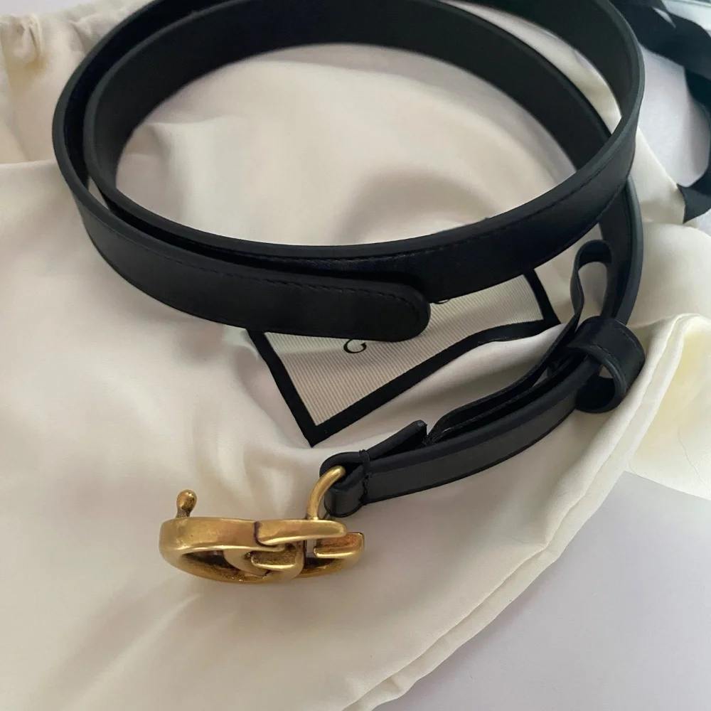 Gucci Marmont Thin Belt - Black, New - Picture 2 of 5